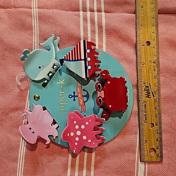 NWOT hair clips claw clip nautical sea octopus whale sailboat crab starfish - Picture 9 of 10